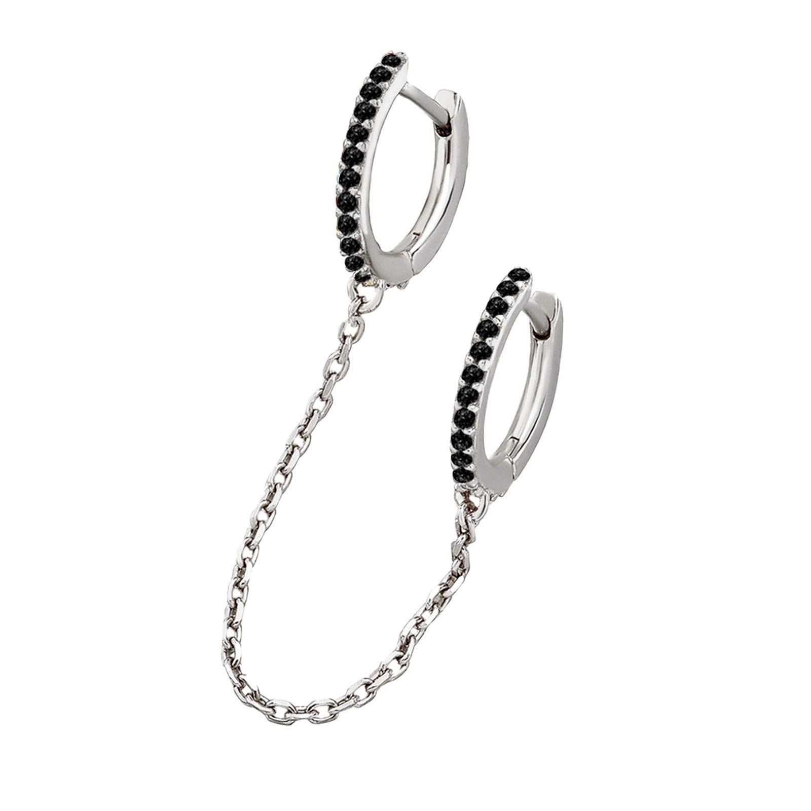 Stylish Silver & Gold Double Pierced Stud Earrings for Women - Trendy Fashion Jewelry Accessories - Perfect for Daily Wear, Parties & Gifts