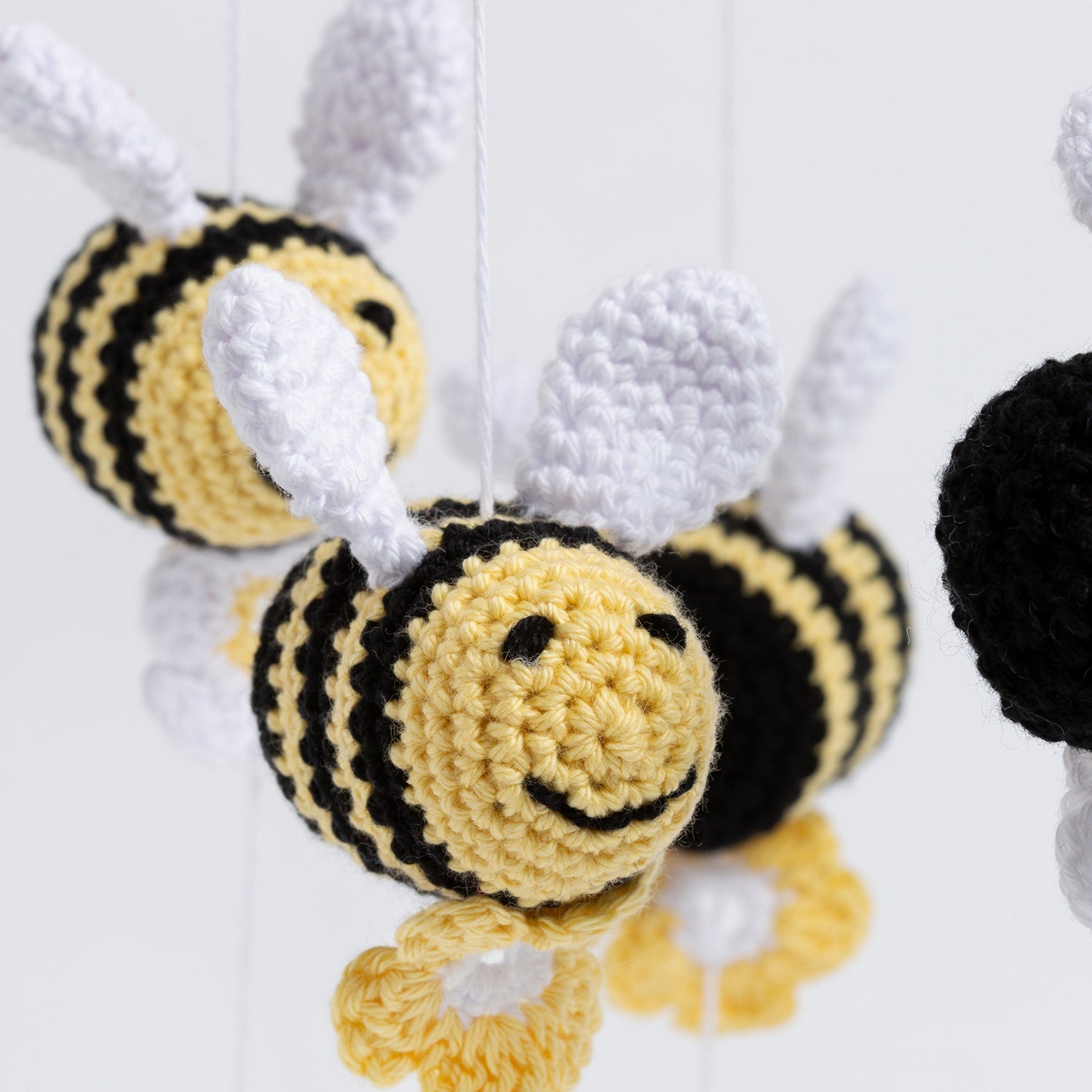 Lewis the Bee Nursery Mobile Crochet Kit - DIY Baby Crib Hanging Decor with Bee Design - Perfect for Newborn Nursery, Baby Shower Gift & Handmade Nursery Decorations