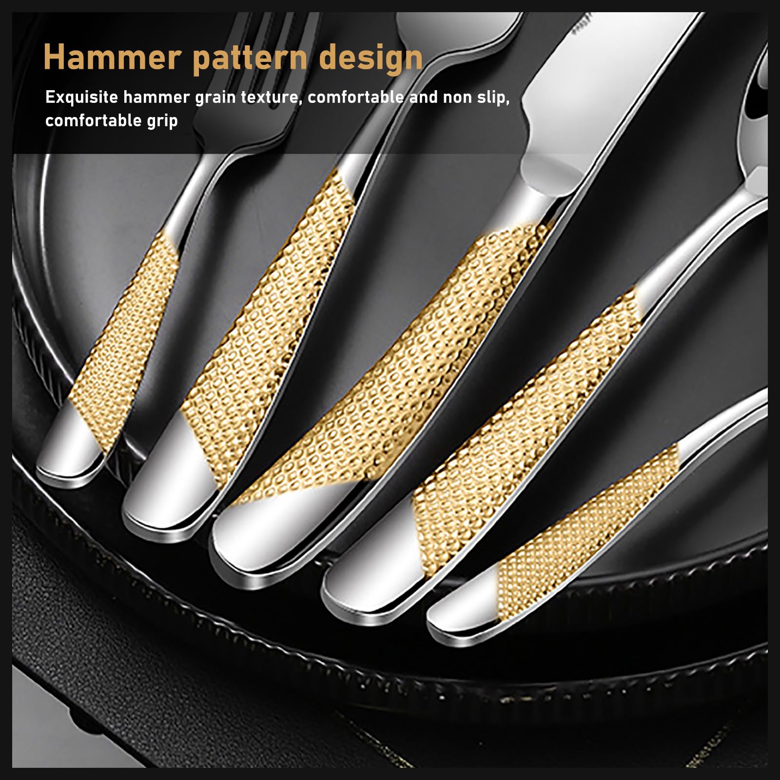 60-Piece Silverware Set with 24K Gold-Plated Rooster Handles - Mirror Polished Flatware for 12 People, Dishwasher Safe (Silver) - Perfect for Weddings, Dinner Parties & Luxury Dining