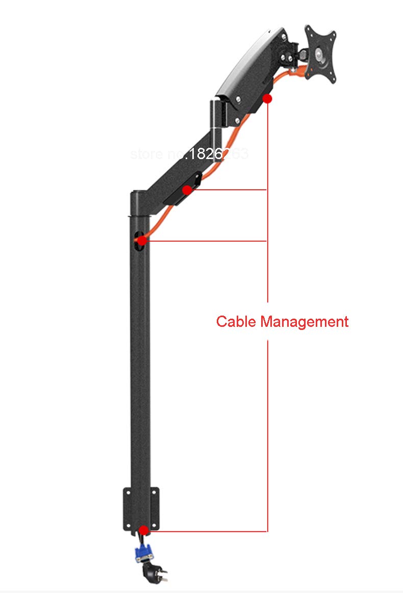 Premium Adjustable Gas Spring Floor Stand for 13-27 Inch LCD Monitors & TVs - Heavy Duty Single Monitor Mount Holds up to 22 lbs (10kg) - Perfect PC Stand for Home Office, Gaming Setup, or Living Room Sofa Side Placement