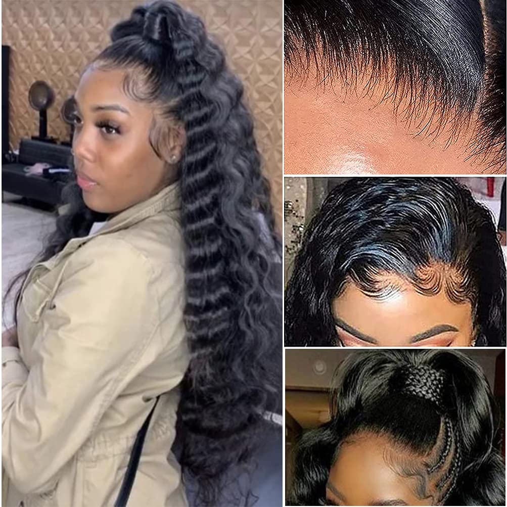 13x4 Loose Deep Wave Lace Front Human Hair Wigs for Black Women - 150% Density Pre-Plucked Natural Hairline (28 Inch) | Perfect for Daily Wear, Parties & Special Occasions