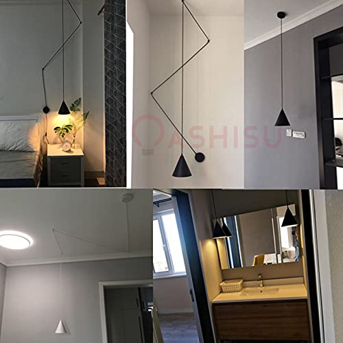 10 Pack Transparent Swag Pendant Hooks - Screw-In Ceiling Hooks for Chandelier Lights, Pendant Fixtures & Cable Management - Ideal for Home, Office & Restaurant Lighting Decor