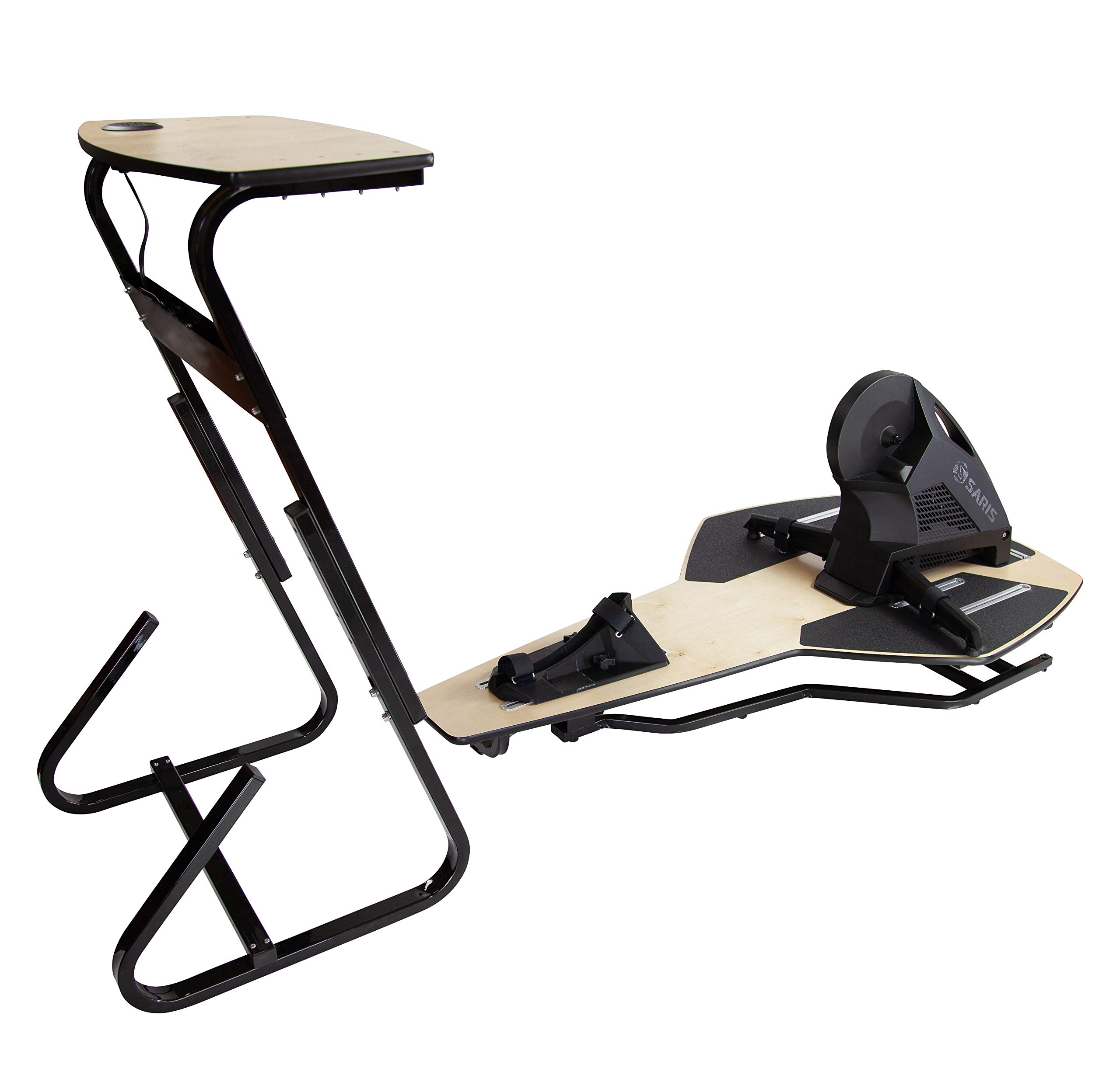 Saris TD1 Bike Trainer Desk with USB & AC Power Outlet - Perfect for Indoor Cycling, Workouts, and Home Office Setup