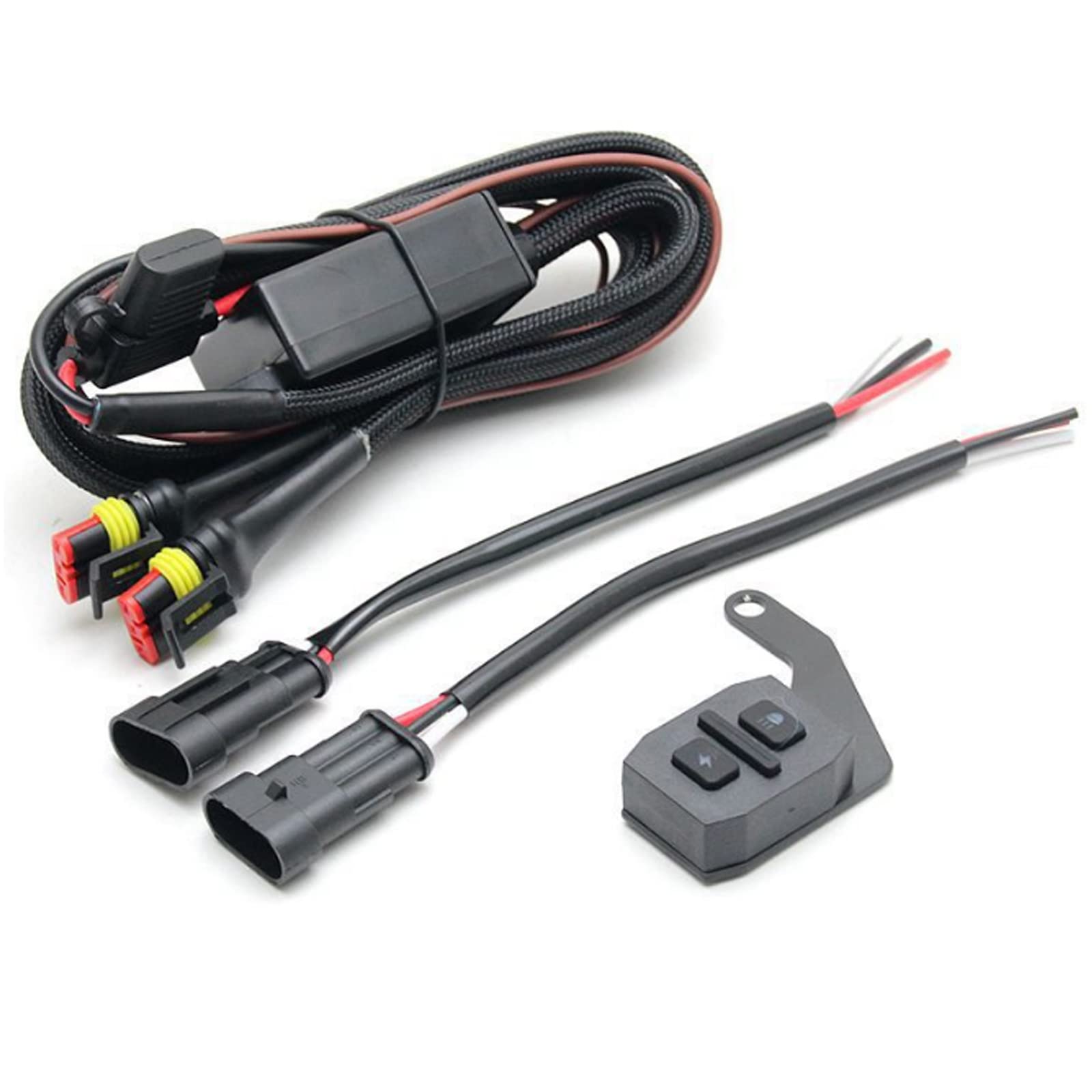 Wireless Remote Control Wiring Harness Kit for LED Light Bar - 15A Fuse Relay Switch for Off Road LED Work Lights, Fog Lights & Driving Lights | Perfect for Trucks, ATVs & Marine Applications