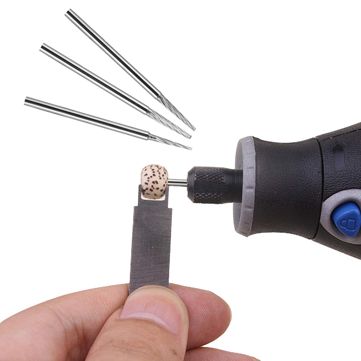 Hemoton 3-Piece Diamond Drill Bit Set - Carbide Rotary Grinding Burrs for Engraving, Carving & Tile Drilling | Perfect for DIY Crafts, Jewelry Making & Home Renovation Projects