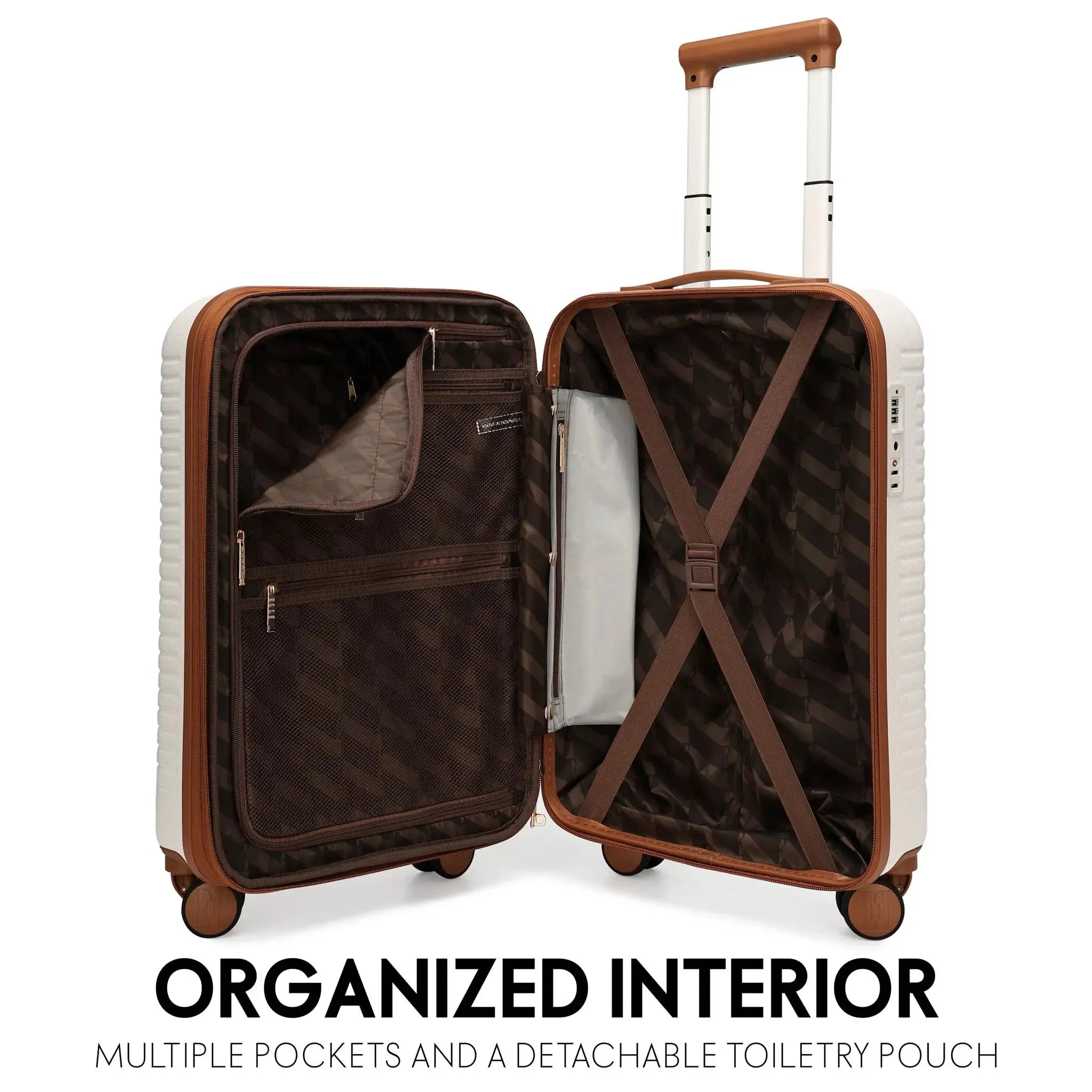 Expandable Carry-On Suitcase with Front Laptop Pocket - Lightweight Luggage for Travel & Business Trips - Perfect for Airplane, Train & Weekend Getaways
