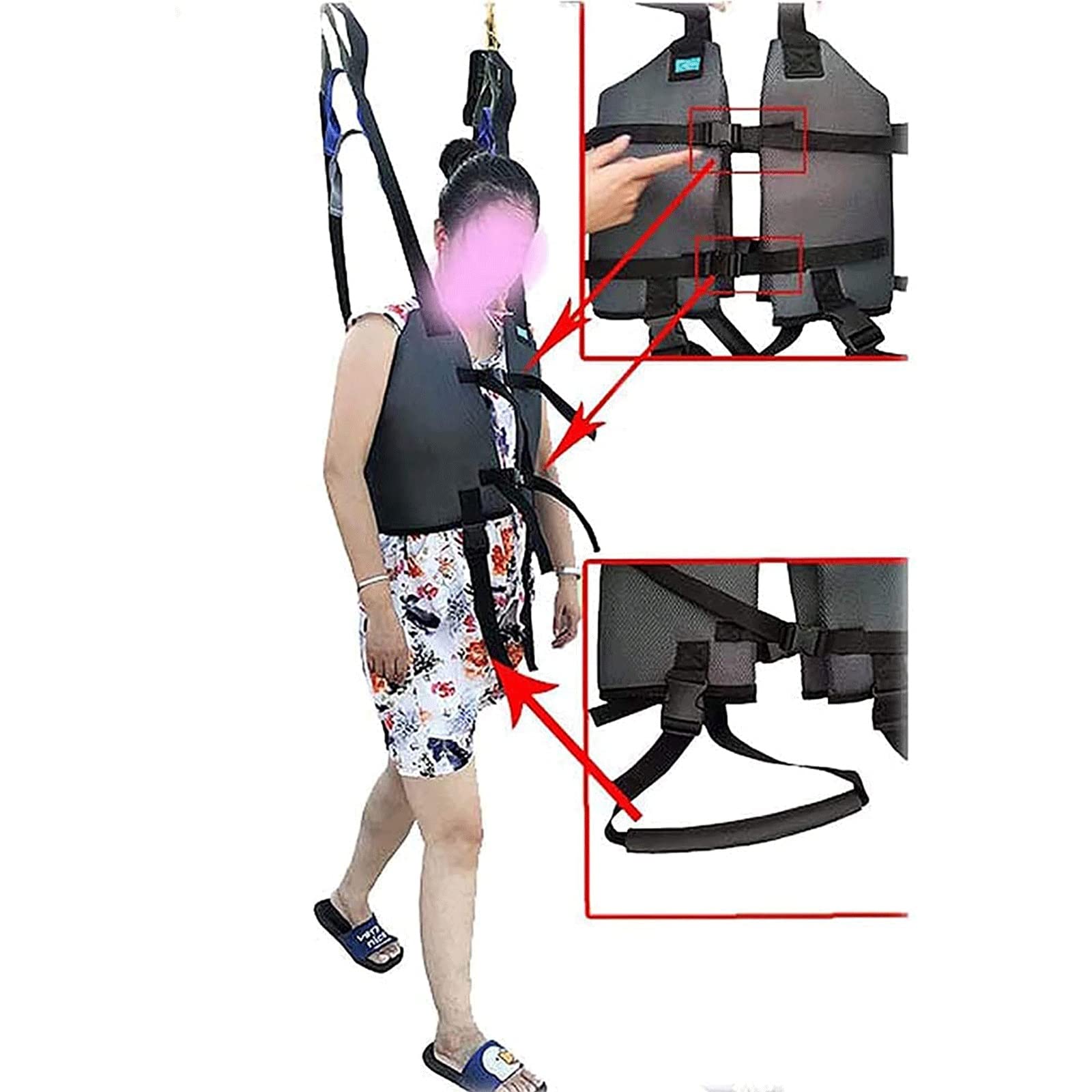 **Best Patient Lift Sling for Standing & Walking - Divided Leg Sling with Gait Belt - Full Body Support for Safe Transfers & Mobility Training - Ideal for Elderly Care & Physical Therapy**
