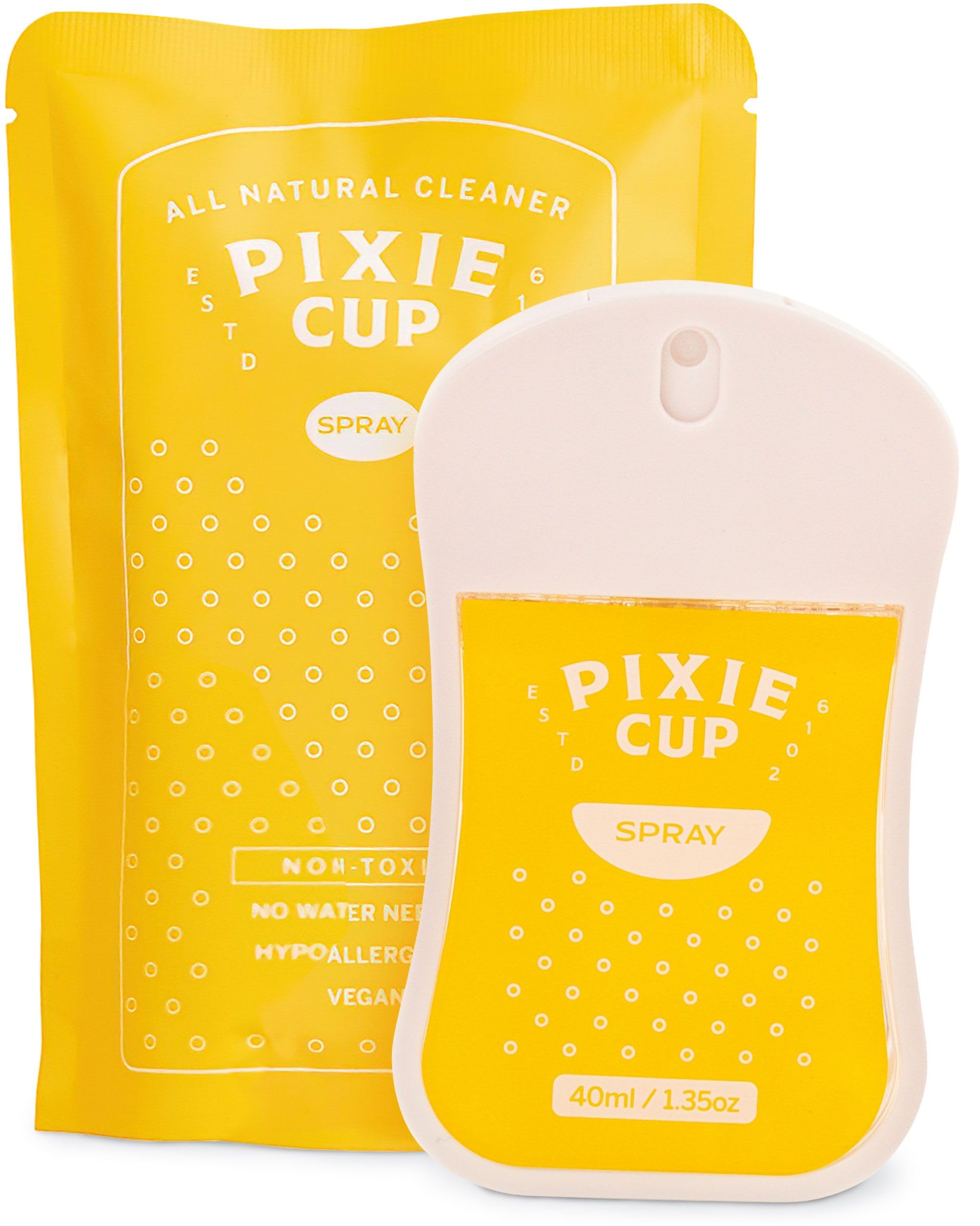 Pixie Hand Sanitizer Spray - 100% Hypoallergenic & Plant-Based Alcohol-Free Sanitizer - Travel Size Sanitizing Spray for Hands, Menstrual Cups & Period Discs - Perfect for Home, Office, Gym & On-The-Go Hygiene