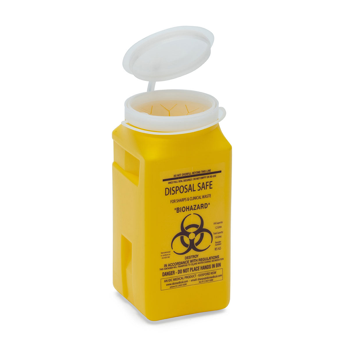 1.4L Sharps Disposal Container - Safe Needle & Medical Waste Disposal for Home, Clinic & Travel Use