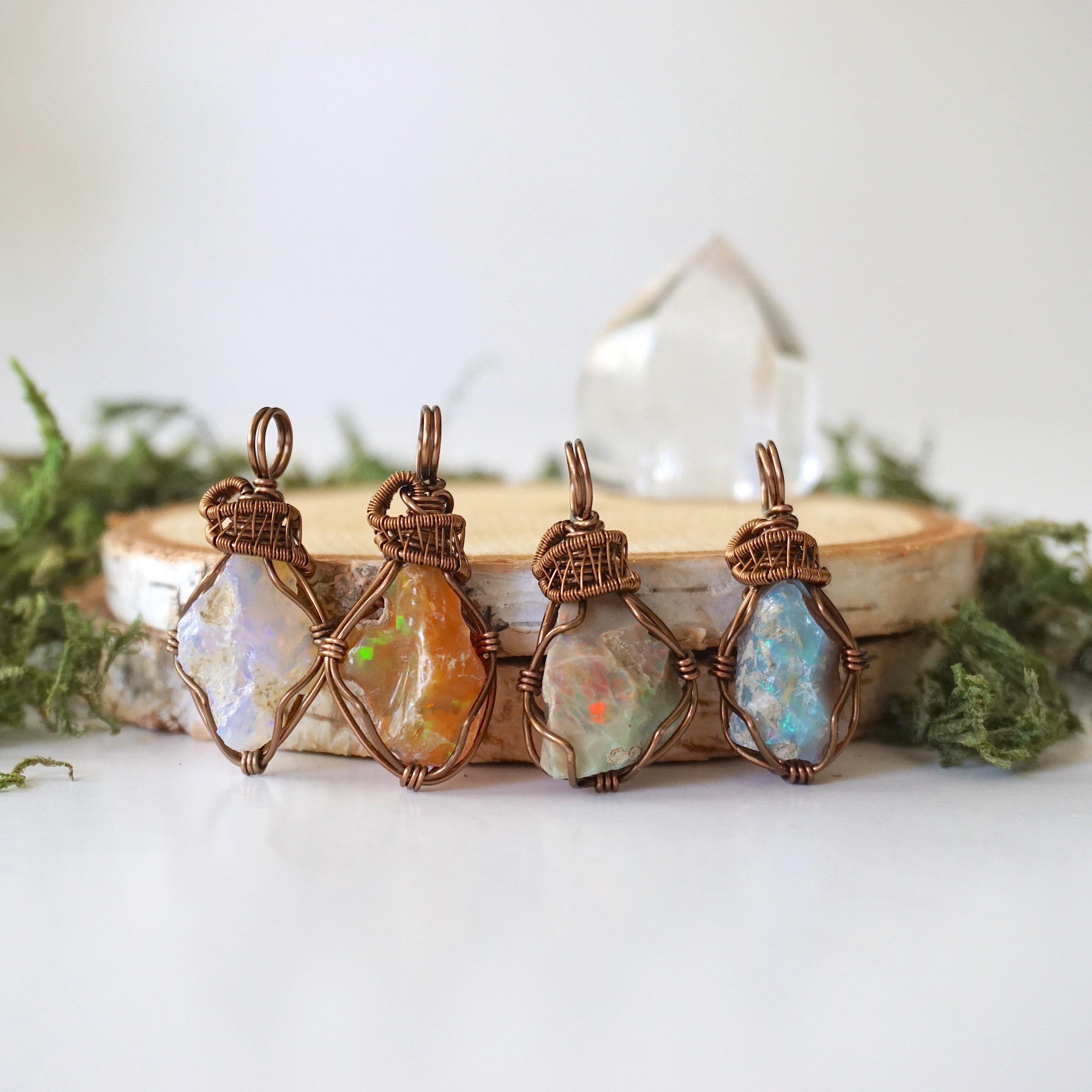 Antique Bronze Fire Opal Pendant Necklace for Women - Elegant Handmade Jewelry Gift for Birthday, Anniversary & Special Occasions