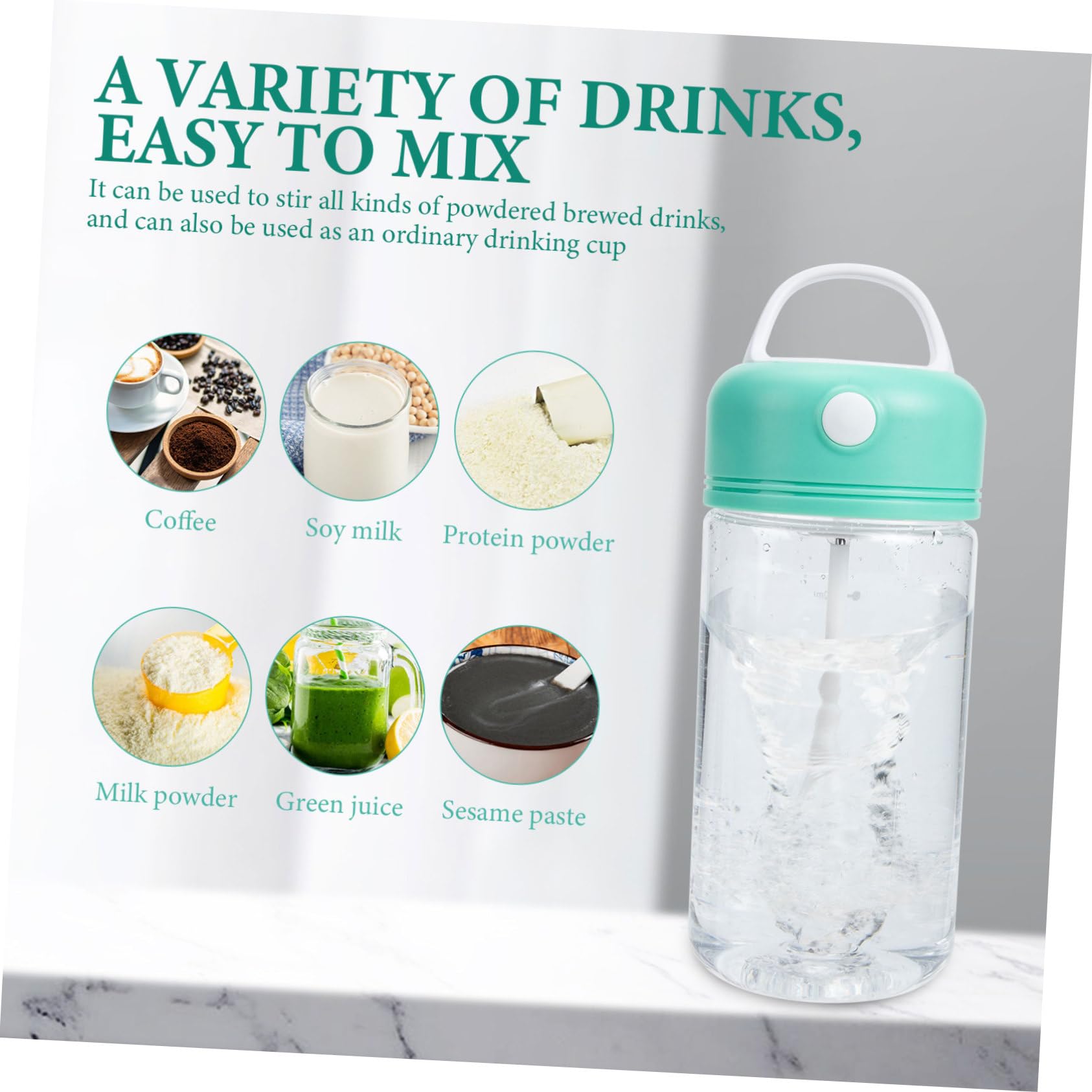 ULTECHNOVO 5-Piece Protein Shaker Bottle Set - Electric Mixing Bar, BPA-Free Gym Bottles for Protein Powder & Supplements - Perfect for Workout, Fitness & Post-Training Recovery