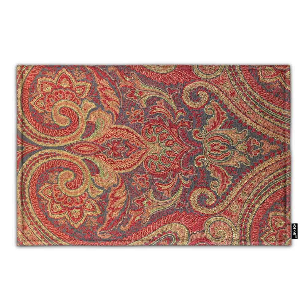 Premium HOSNYE Doormat - Red Figure Design, Super Soft Flannel Fabric for Bathroom, Kitchen, and Entryway - Non-Slip Floor Mat for Home & Office Use