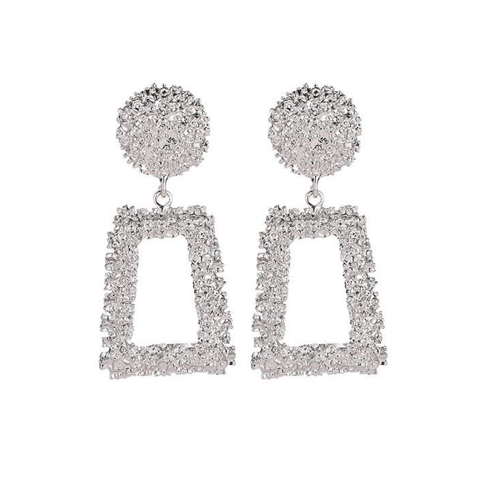 YOMXL Exaggerated Trapezoidal Drop Earrings for Women - Unique Embossed Dangle Jewelry Accessories for Casual & Wild Personality | Perfect for Parties, Date Nights & Fashion Statements