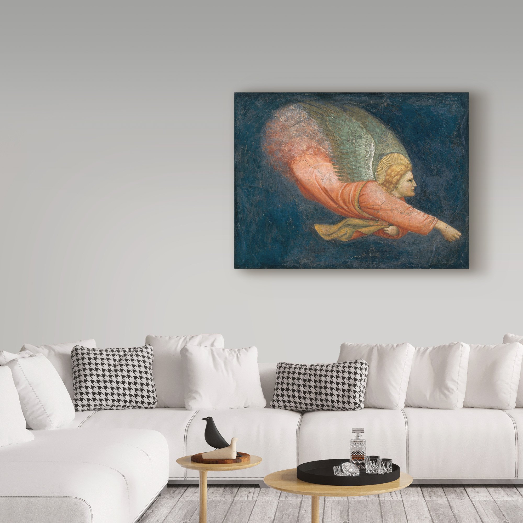 Angel by Italian School - 35x47 Inch Religious Wall Art Painting for Home Decor, Church & Office - Perfect for Living Room, Bedroom & Sacred Spaces