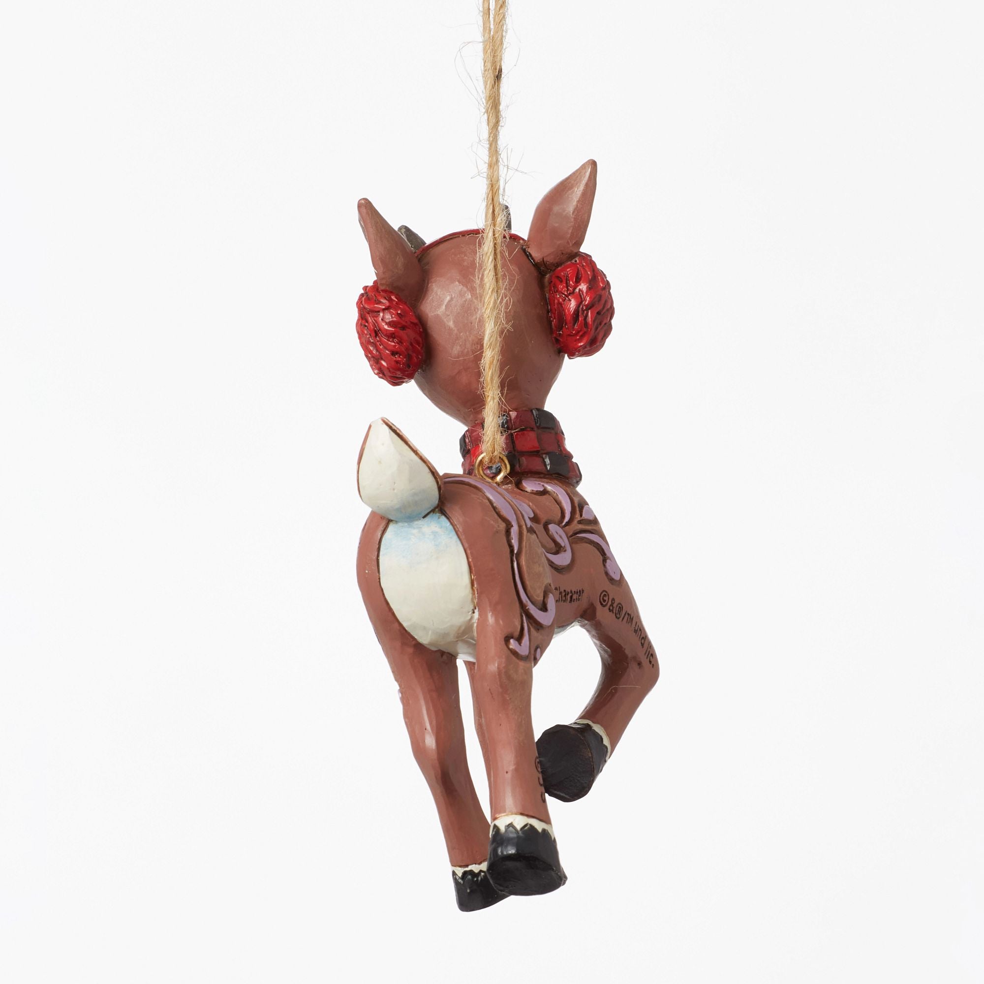 Rudolph with Earmuffs Christmas Tree Ornament - Festive Holiday Decor for Home, Office & Gift Giving