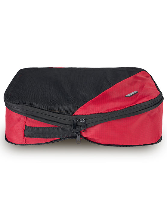 TOSCA TCA063 M 2PK Compression Cube Medium Red - Perfect for Travel Organizing & Packing Luggage Efficiently