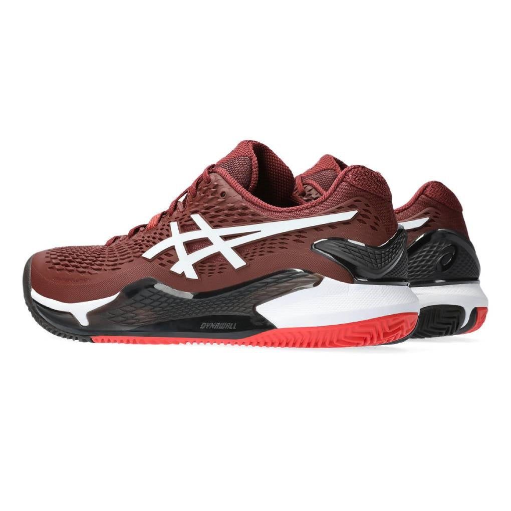 ASICS Gel Resolution 9 Men's Clay Court Tennis Shoes - Red/White | High-Performance Stability & Durability for Competitive Play on Clay Courts