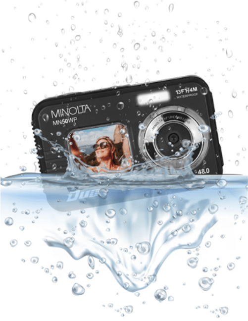 MINOLTA MN50WP Duo 48MP Autofocus 5K Ultra HD Waterproof Digital Camera with Dual LCD Screen - Black (No Memory Card Included) - Perfect for Underwater Photography, Travel Adventures & Outdoor Activities