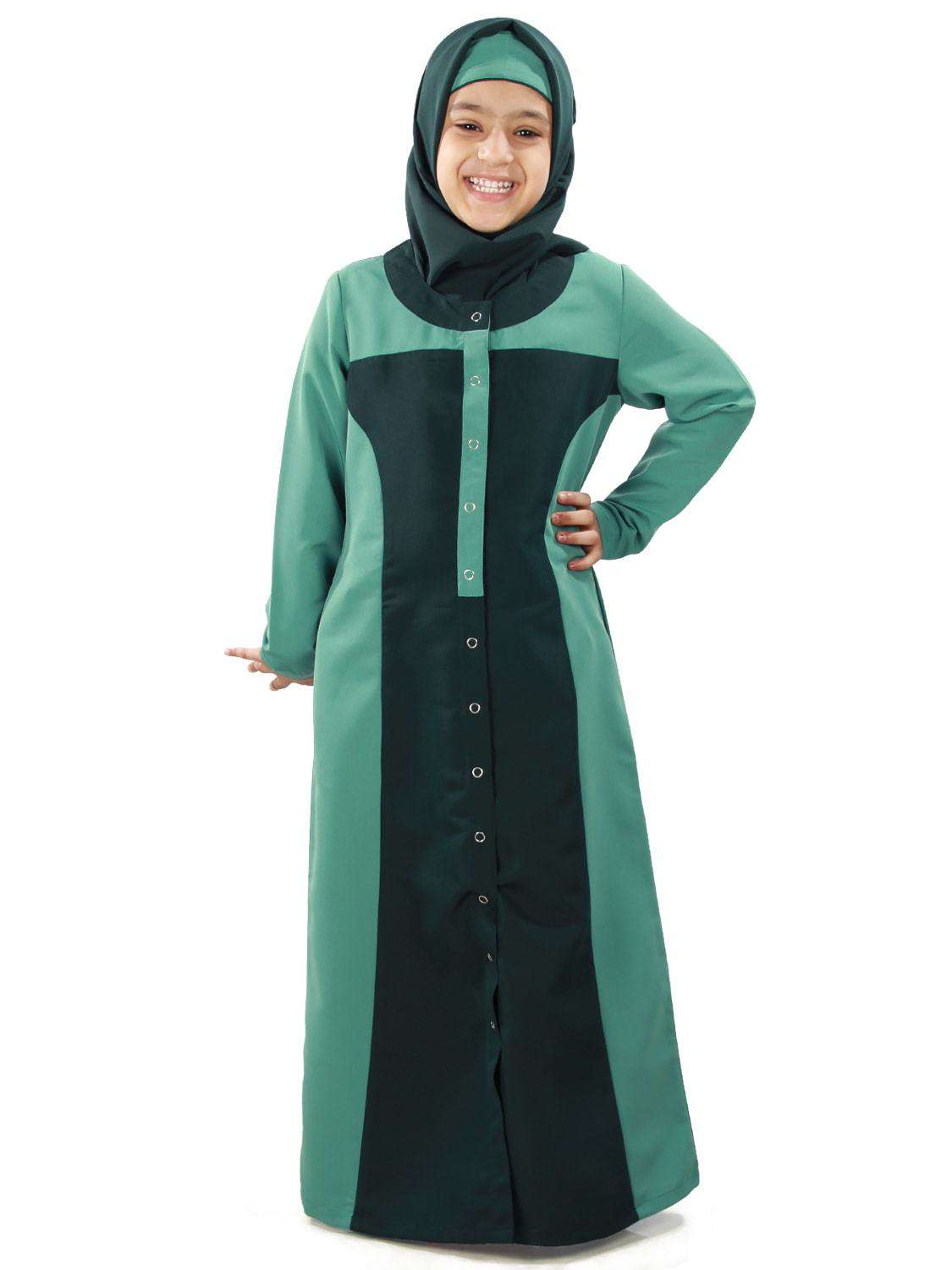 Hibah Kids Abaya Dress - Islamic Prayer Dress for Girls - Perfect for Eid, Mosque, and Special Occasions