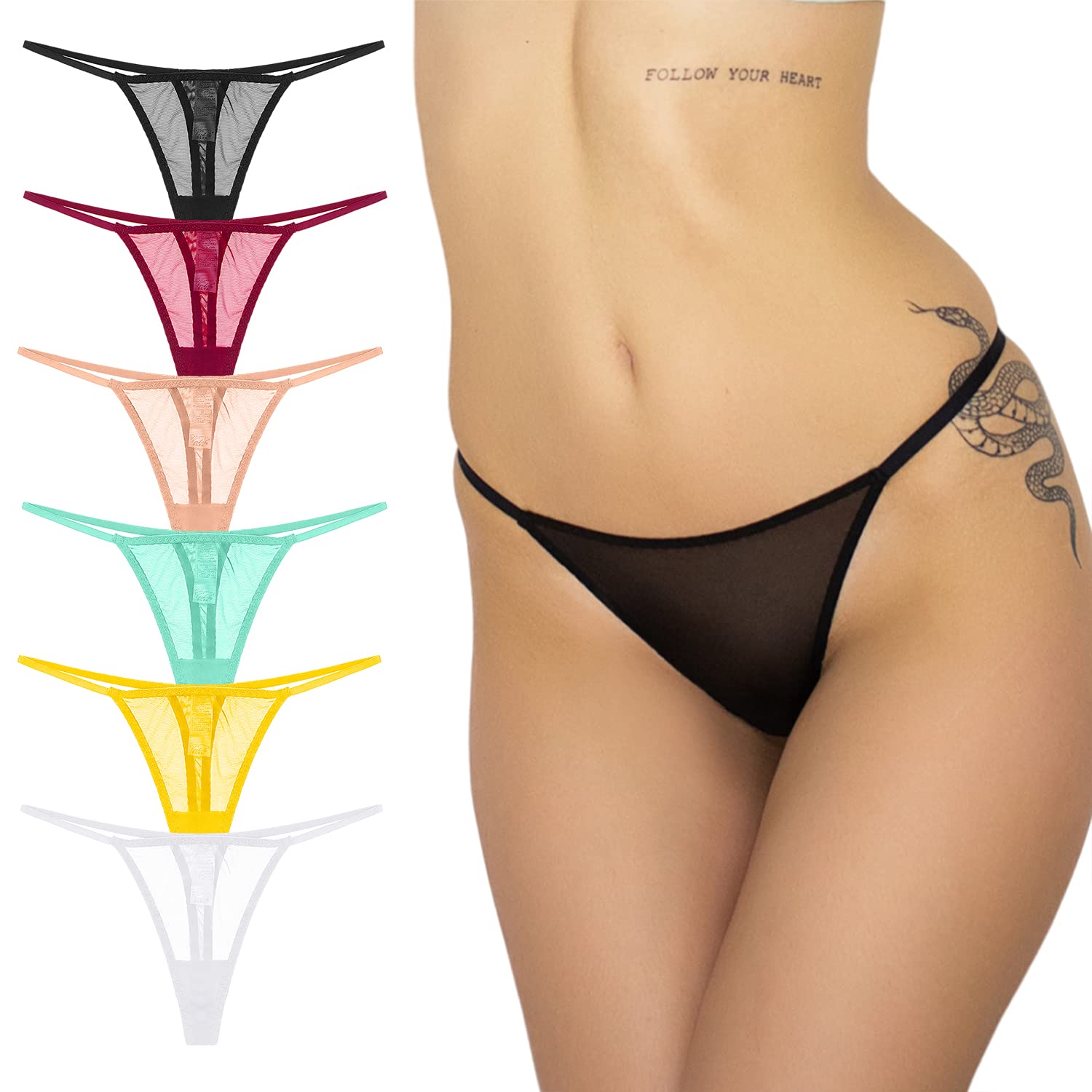 Varsbaby Women's Mesh G-String Thong Panties - Breathable No Show Underwear 3-Pack for Comfort & Invisible Coverage | Perfect for Yoga, Workout & Everyday Wear