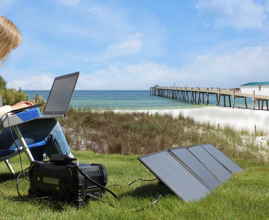 50W Portable Solar Panel by Lion Energy - Lightweight & Foldable for Camping, Hiking, RV & Emergency Power