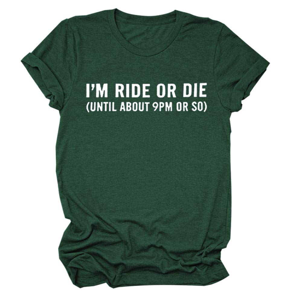 Funny Ride or Die Women's Graphic Tee - Casual Short Sleeve T-Shirt with Slogan - Perfect for Best Friend Gifts, Girls Night Out & Casual Wear