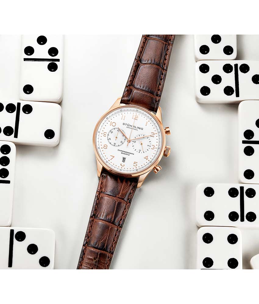 GR1 Q 4012 Men's Quartz Chronograph Watch 42mm - Stylish Sport & Dress Watch for Business, Casual & Outdoor Activities