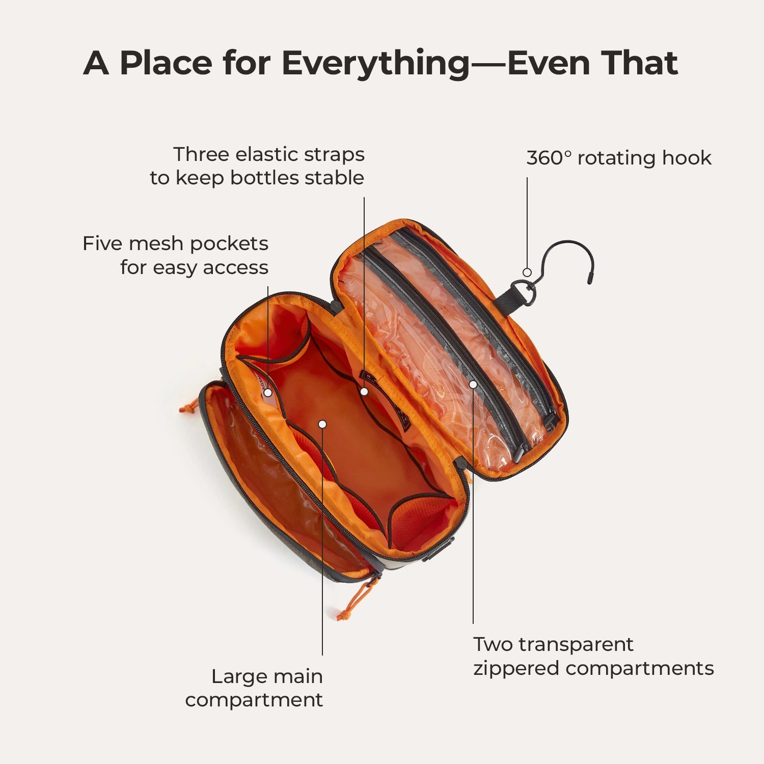 Blast 4.5L Hanging Toiletry Bag for Travel - Waterproof Cosmetic Organizer with Multiple Pockets for Bathroom Essentials | Perfect for Camping, Gym & Business Trips