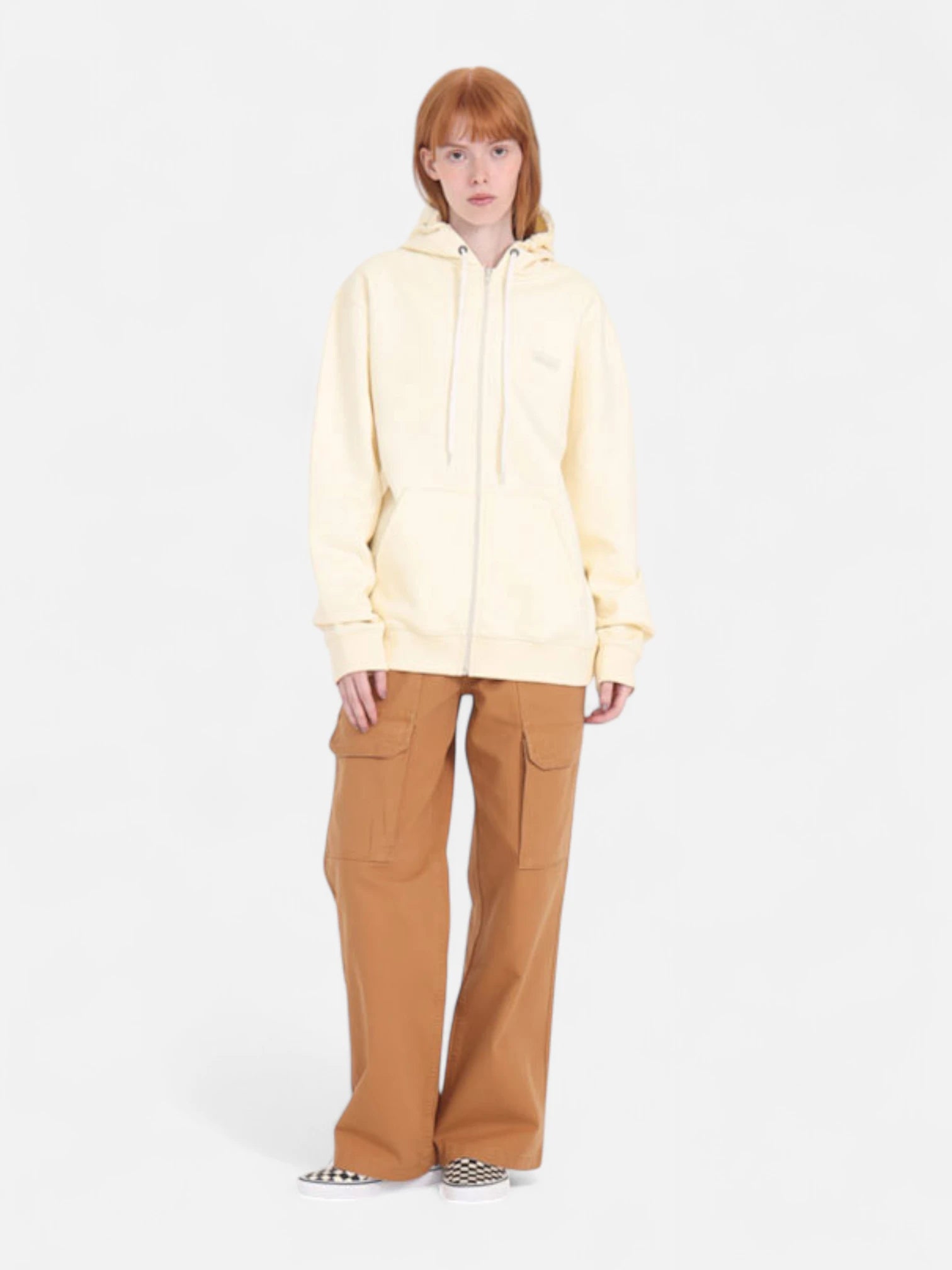 Vans Women's Everyday OS Zip Hoodie - Yellow | Casual Streetwear for Everyday Comfort & Style | Perfect for Outdoors, Travel & Relaxing