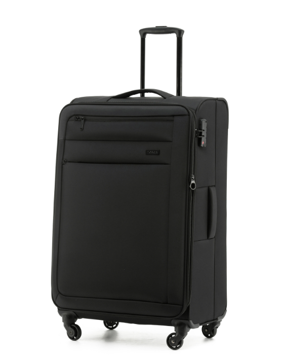 TOSCA SKY RUNNER 78CM Spinner Softside Luggage - Black Carry-On Suitcase for Travel, Business Trips & Weekend Getaways