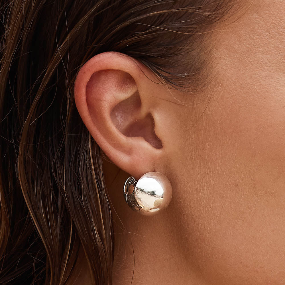 Chunky Ball Huggie Earrings - Sterling Silver Hoop Earrings for Women | Perfect for Everyday Wear, Parties & Gifts