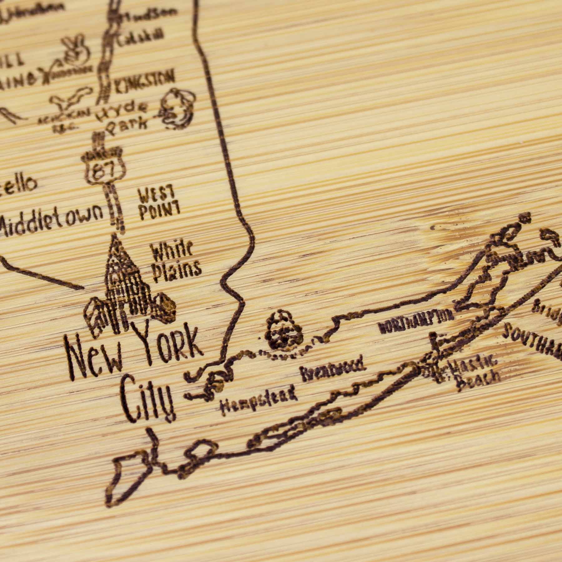 Premium New York Themed Wooden Cutting Board - 11