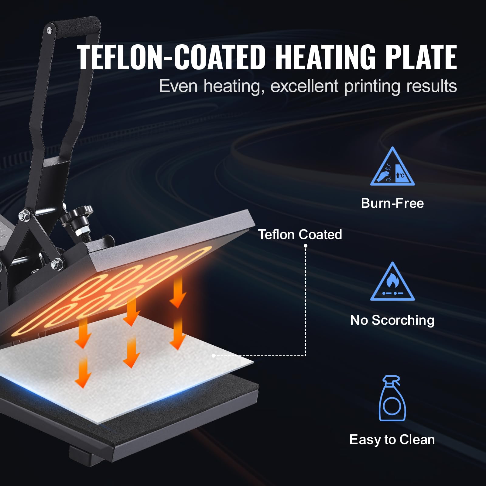 VEVOR 15x15 Inch Digital Heat Press Machine for T-Shirts & Sublimation - Fast Heating, High Pressure Industrial Heat Transfer Vinyl Printer - Perfect for DIY Crafts, Custom Apparel & Small Business Use - Easy to Use Black Heat Press