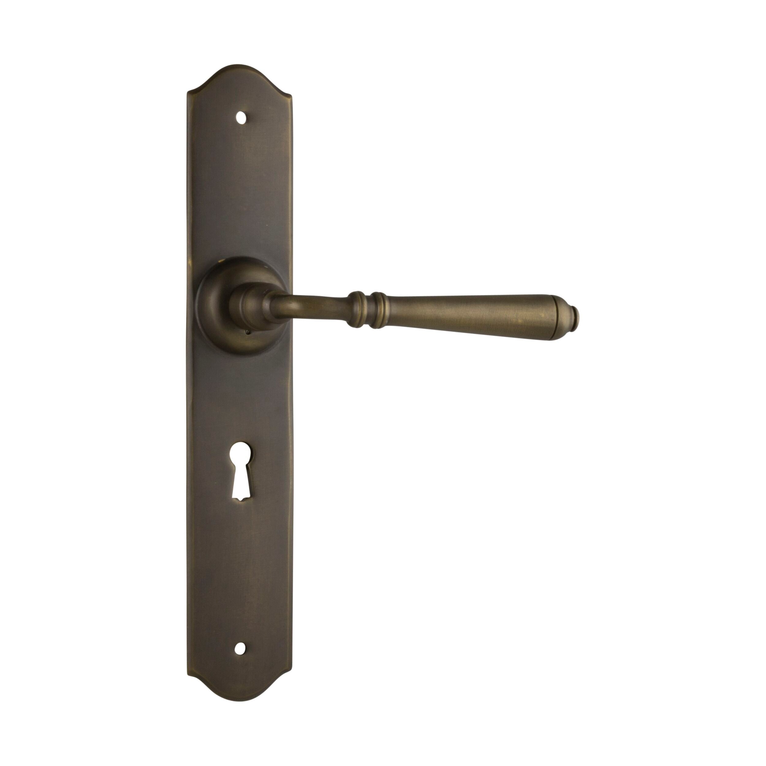 Antique Brass 0775 Door Lever Reims Lock Pair - H240xW40xP70mm - Perfect for Vintage Home Decor & Interior Doors