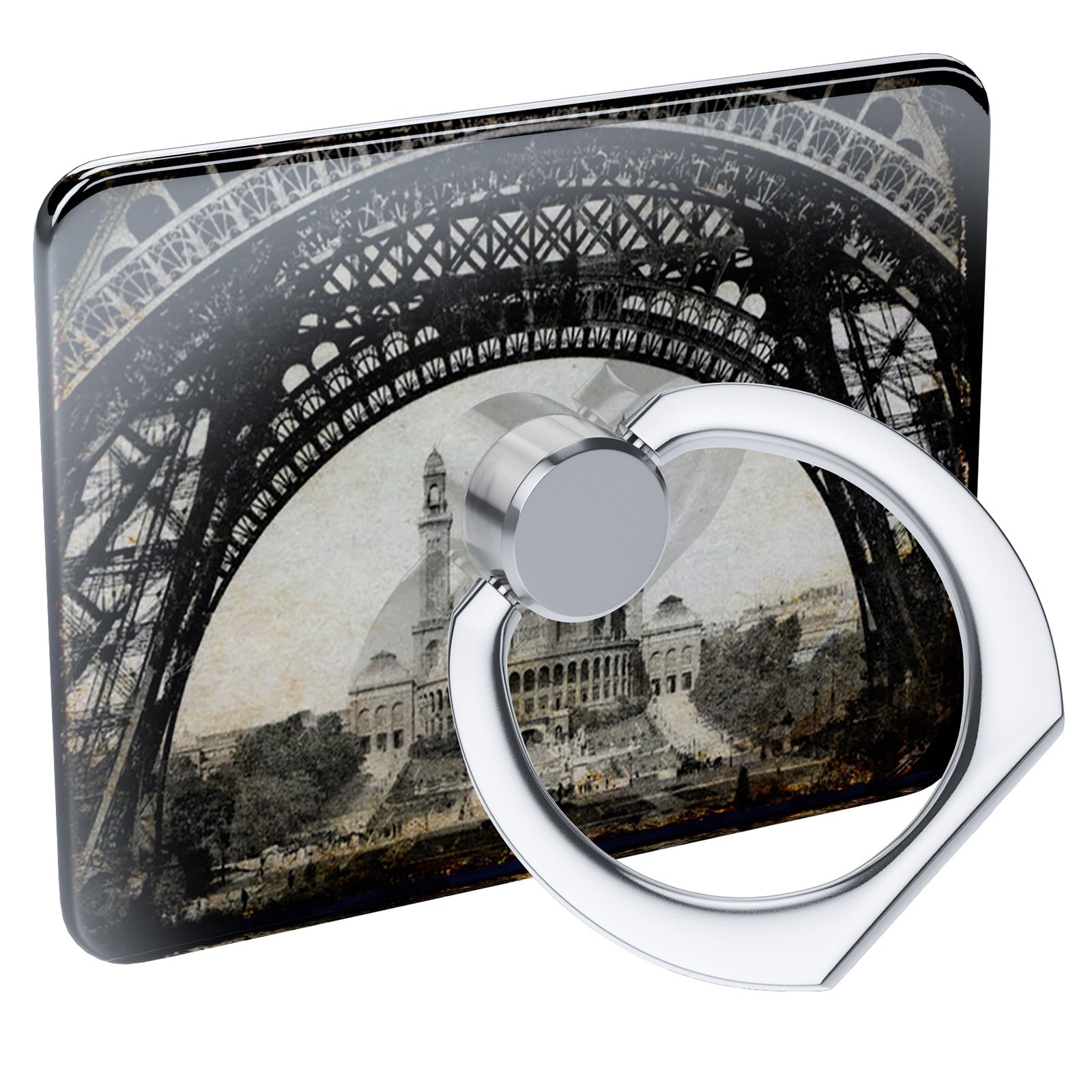 Vintage Collapsible Cell Phone Ring Holder with Paris Eiffel Tower Design - Neonblond Grip & Stand for Secure Phone Handling, Perfect for Travel, Selfies, and Daily Use