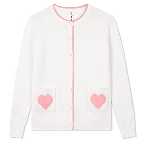 Girls' Cute Heart Pocket Cardigan - Soft Knit Sweater for Kids | Perfect for School, Playdates & Family Outings