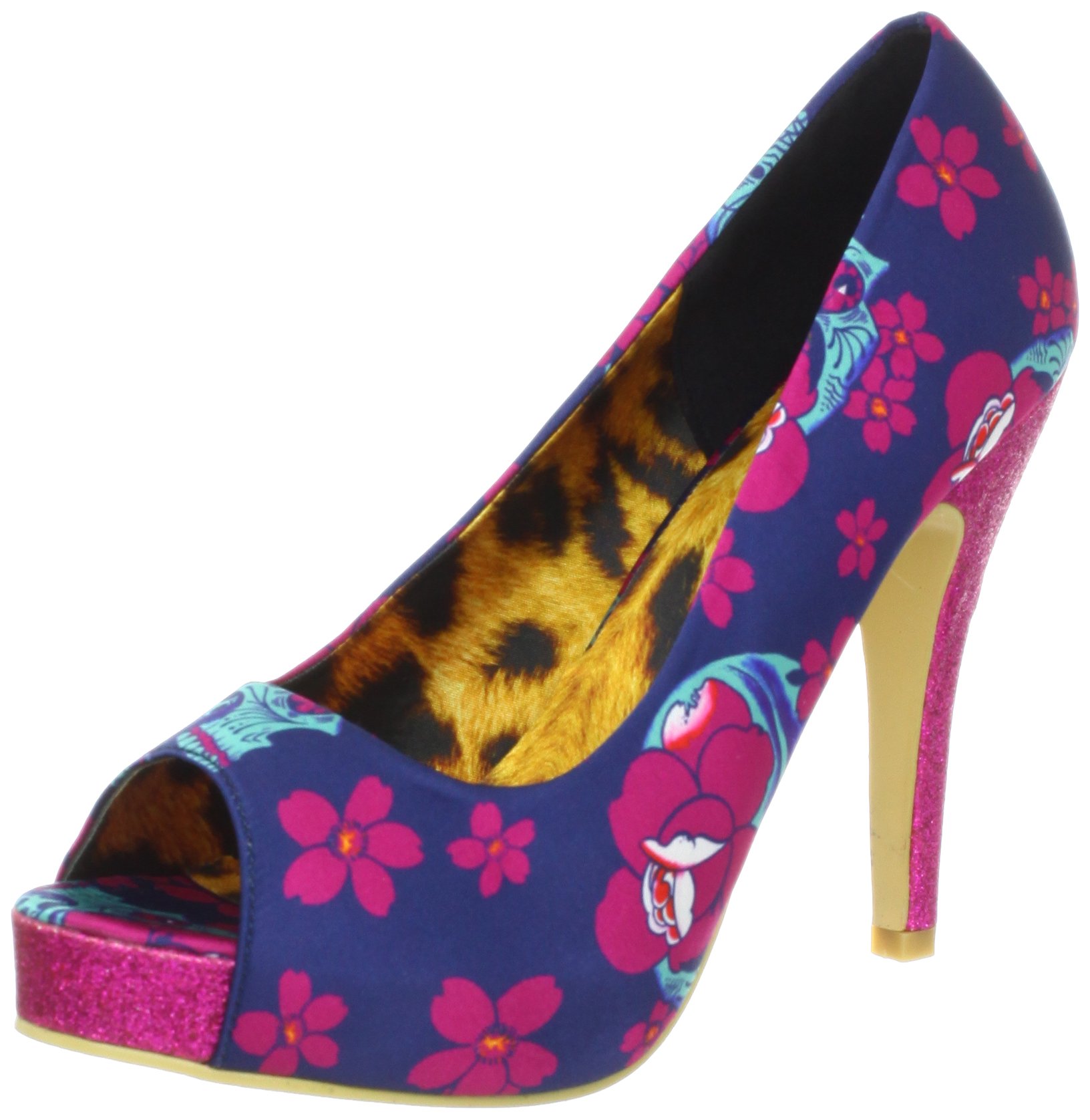 Iron Fist Women's Midnight Blacklight Platform Pump - Gothic Chunky Heel Shoes for Nightclubs, Parties & Halloween Costumes