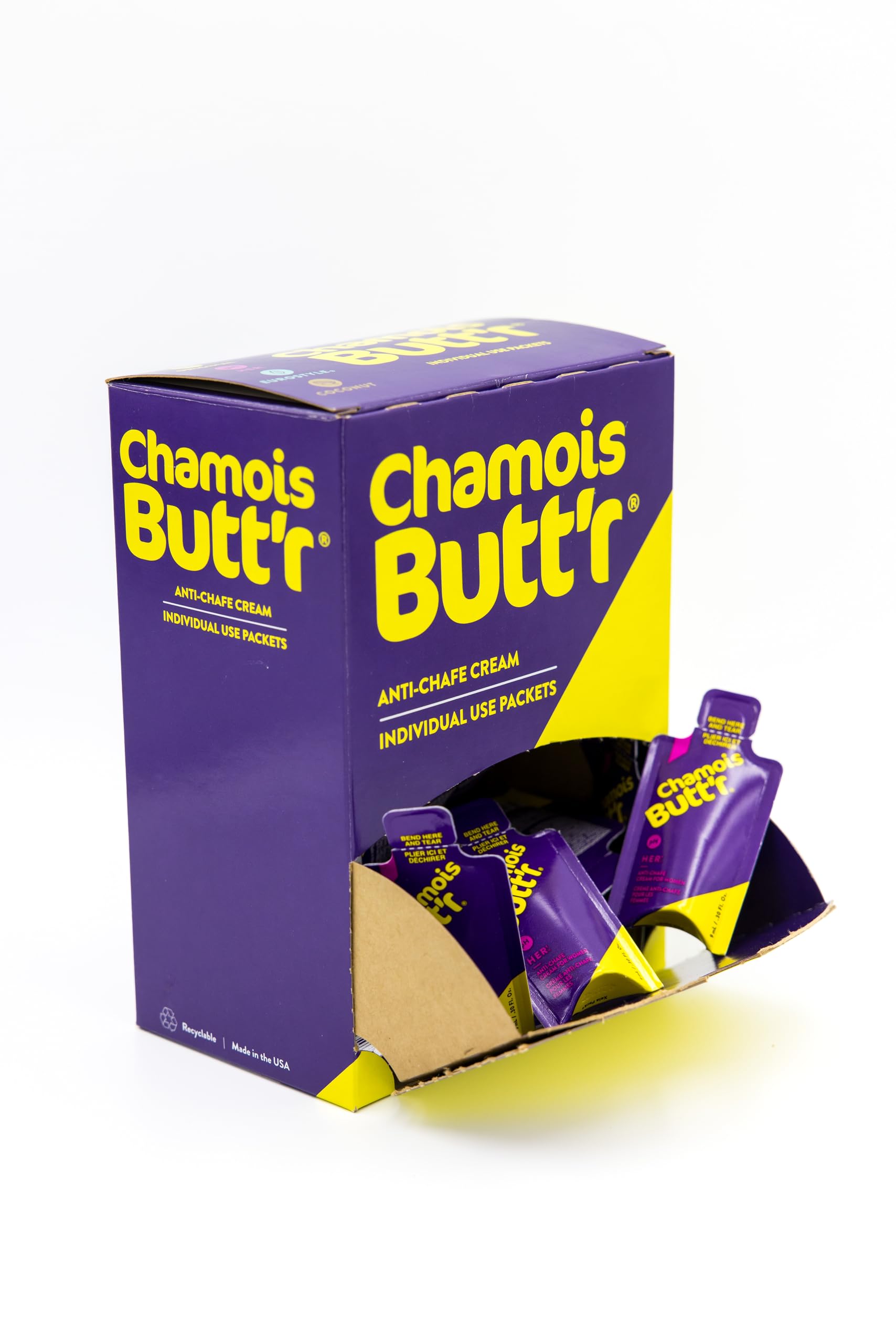 Chamois Butt'r Her' Anti-Chafing Cream 9mL Packets - 75 Count for Cycling, Running & Outdoor Sports