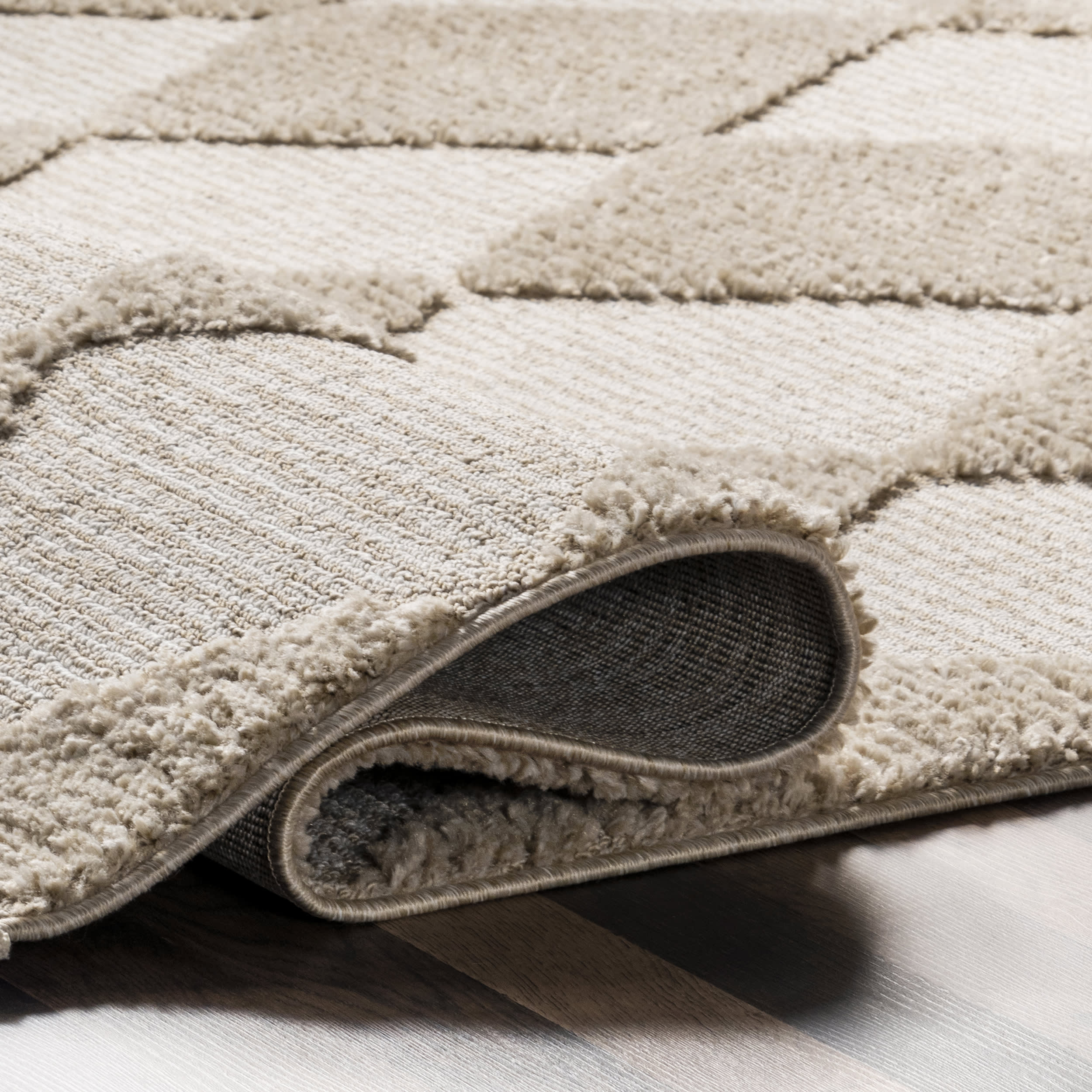 Luxury Aylin Diamond Tasseled Area Rug - Soft Beige Bohemian Decor for Living Room, Bedroom & Nursery - Perfect for Boho Chic Home Decor