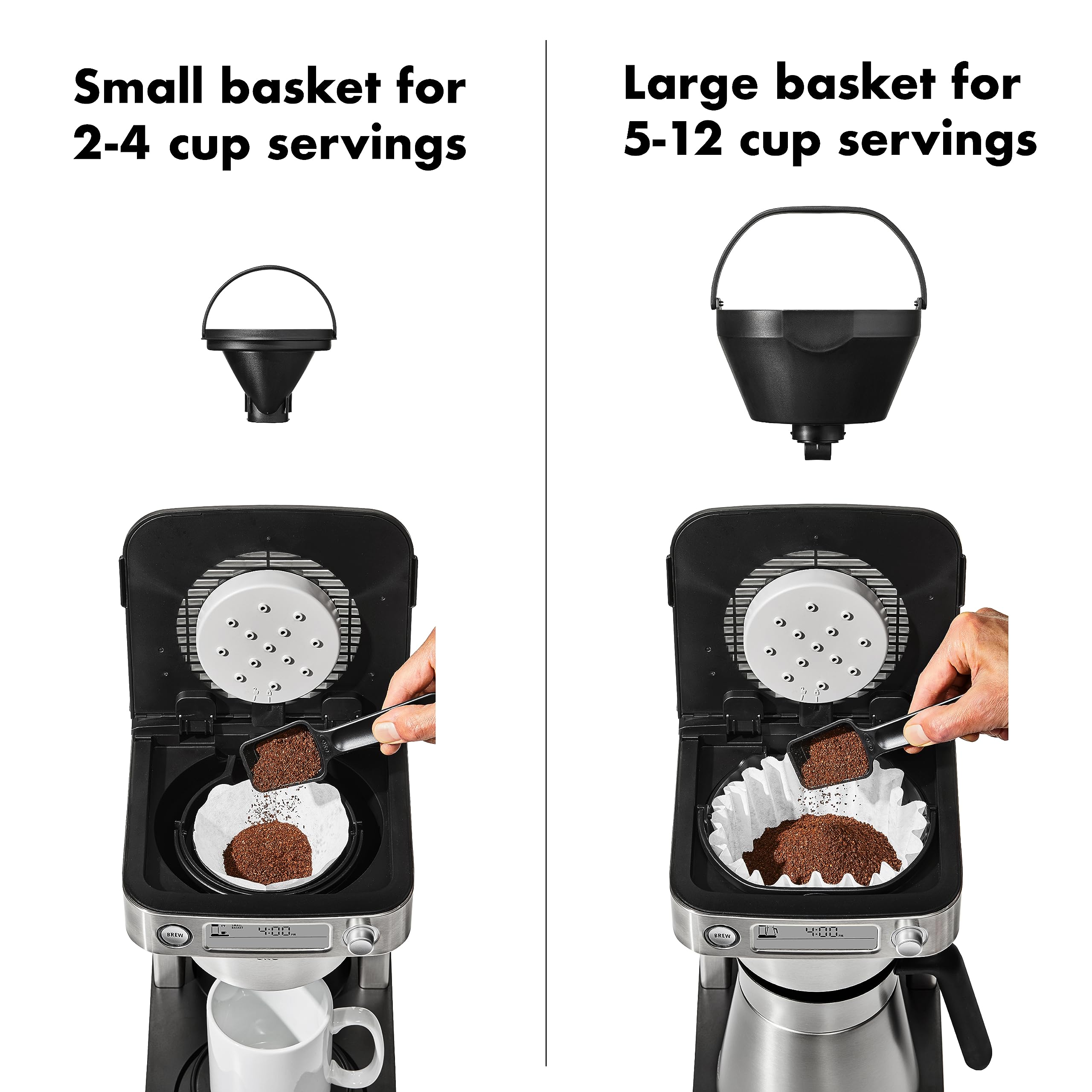 OXO Brew 12-Cup Programmable Coffee Maker with Podless Single-Serve Function - Stainless Steel Silver - Perfect for Home, Office & Entertaining