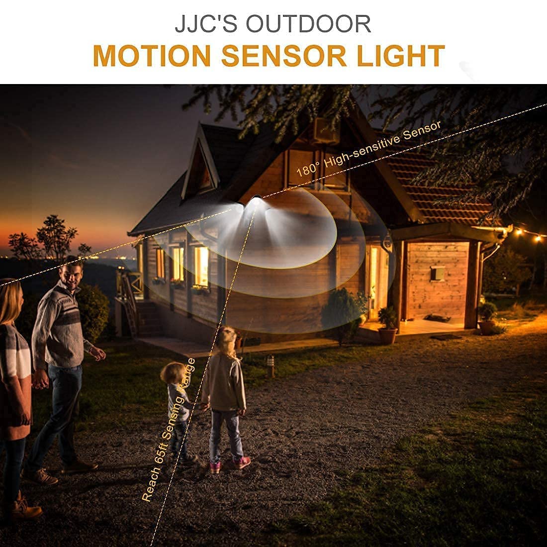 JJC LED 2-Pack Safety Lights (20W 2000LM & 30W 3000LM, 5000K Daylight White) - IP65 Waterproof Motion Sensor Flood Lights for Outdoor Security, Garage, Yard, and Driveway Lighting