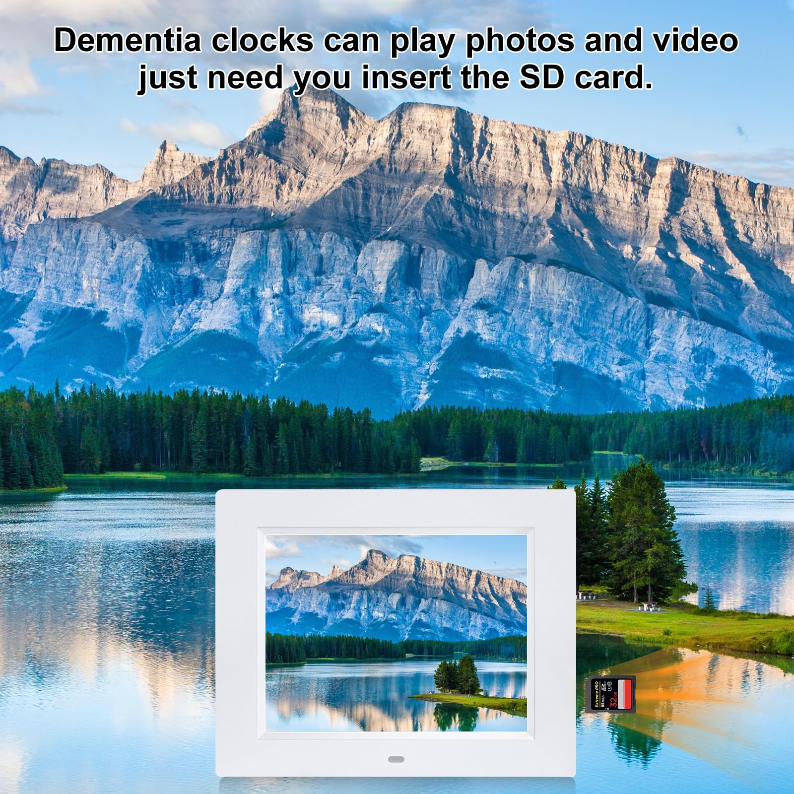 Johnziny 2025 8-Inch Large Digital Clock for Seniors - Easy-to-Read Dementia Clock with Day/Date Display & 8 Alarm Options - Ideal for Elderly Care, Alzheimer's Patients & Memory Support (White) | Perfect for Bedrooms, Nursing Homes & Assisted Living Facilities