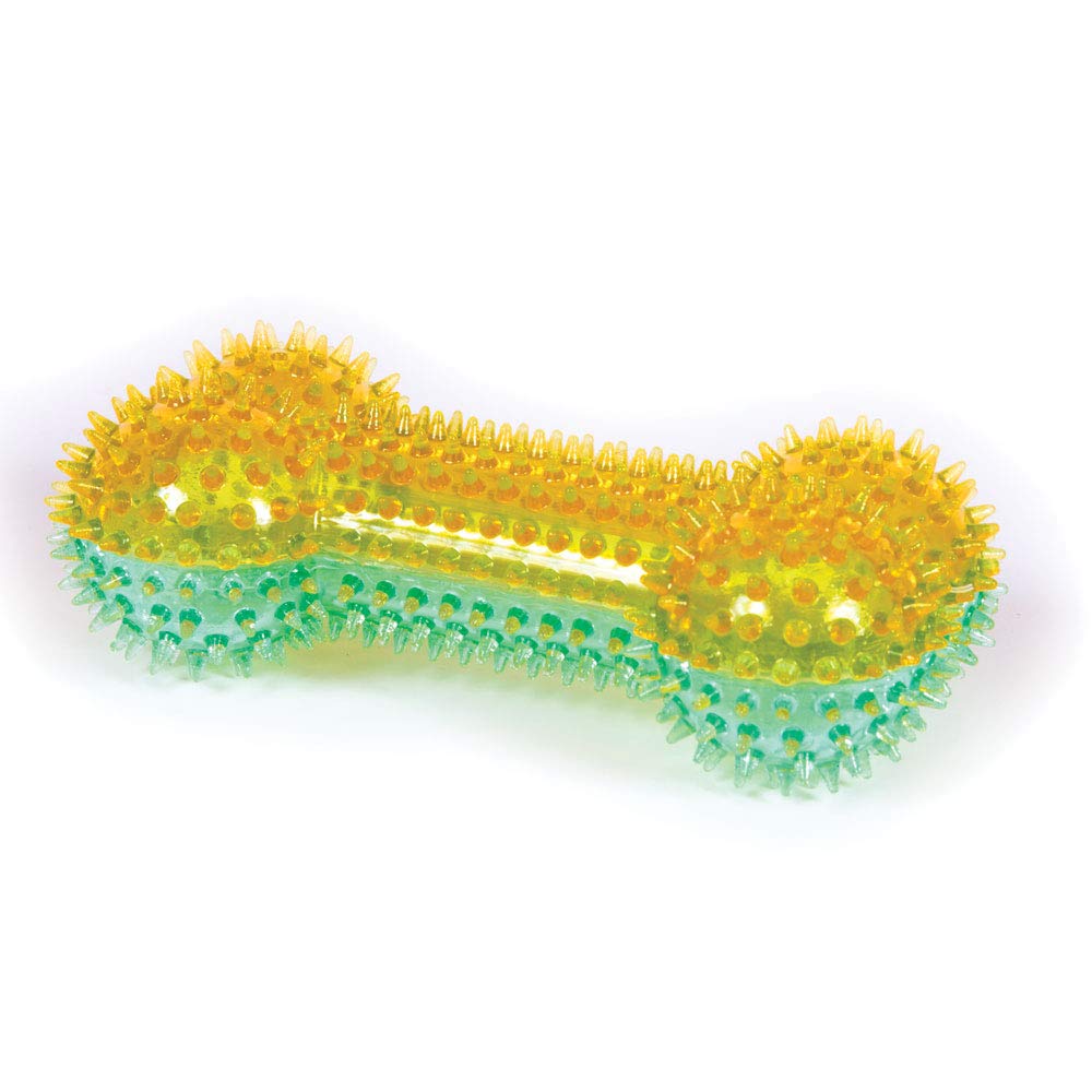 Durable Squeaky Spike Bone Dog Toy for Chewing - Orange Color - Perfect for Aggressive Chewers & Playtime Fun
