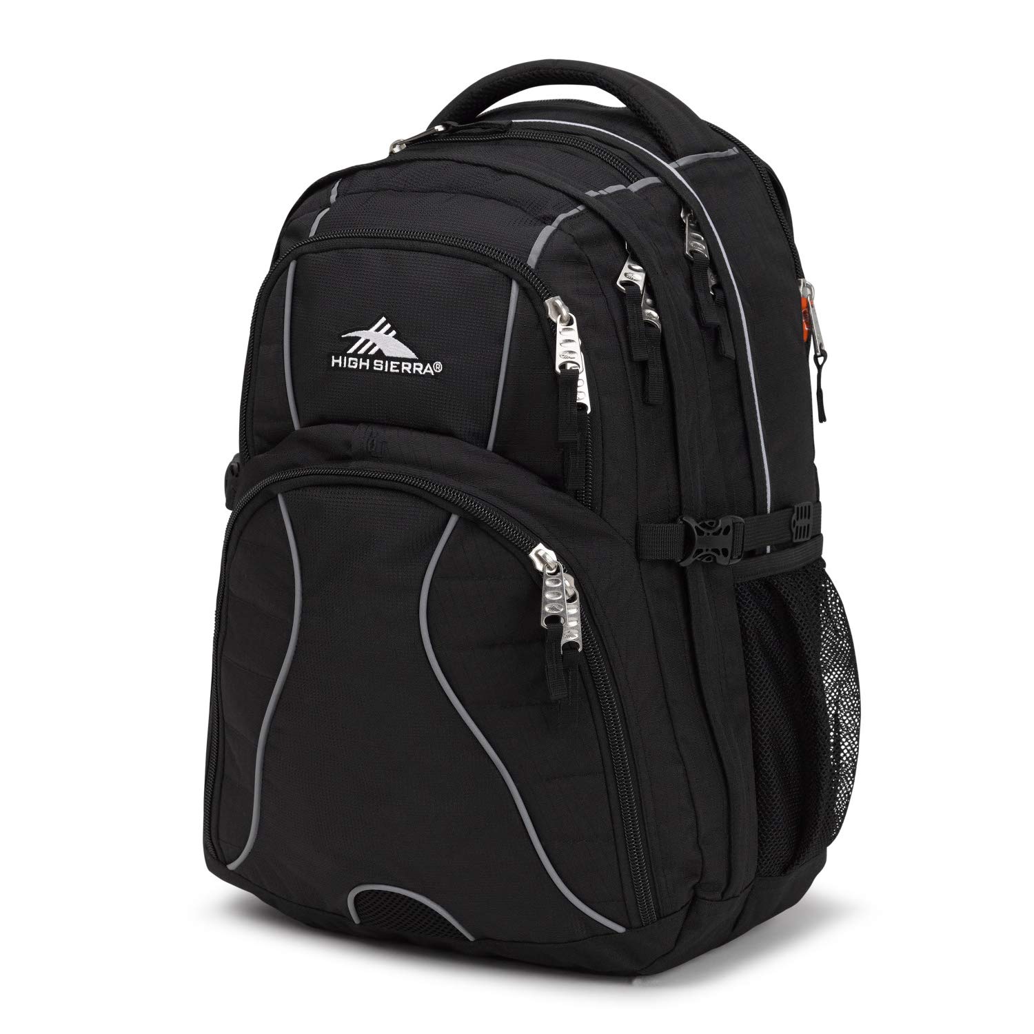 High Sierra Swerve Laptop Backpack - Durable 17-Inch Laptop Bag with Padded Compartment, USB Charging Port & Multiple Pockets for Work, School & Travel - Black
