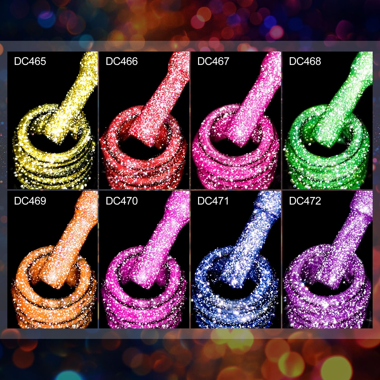 12PCS Cat Eye Gel Nail Polish Set - 8 Vibrant Colors with Glow in Dark Effect & Magnet for Stunning Designs | Neon Glitter Nail Polish Kit in Pink, Green, Blue, Purple | Perfect for DIY Manicures, Nail Art Gifts & Party Looks