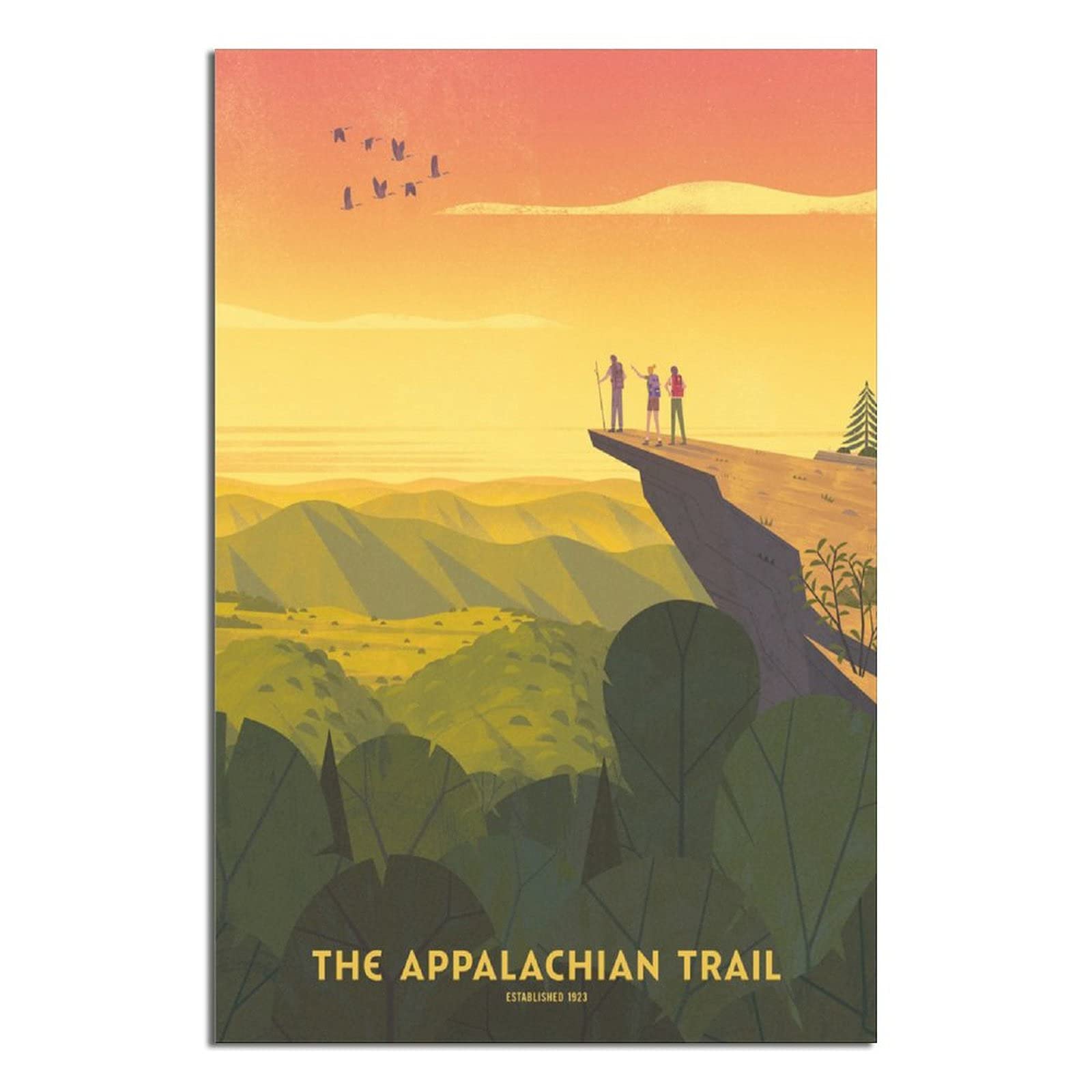 Vintage National Park Travel Posters - Appalachian Trail Canvas Wall Art, Modern Home Decor for Living Room, Bedroom & Office - Perfect Gift for Nature Lovers & Hikers