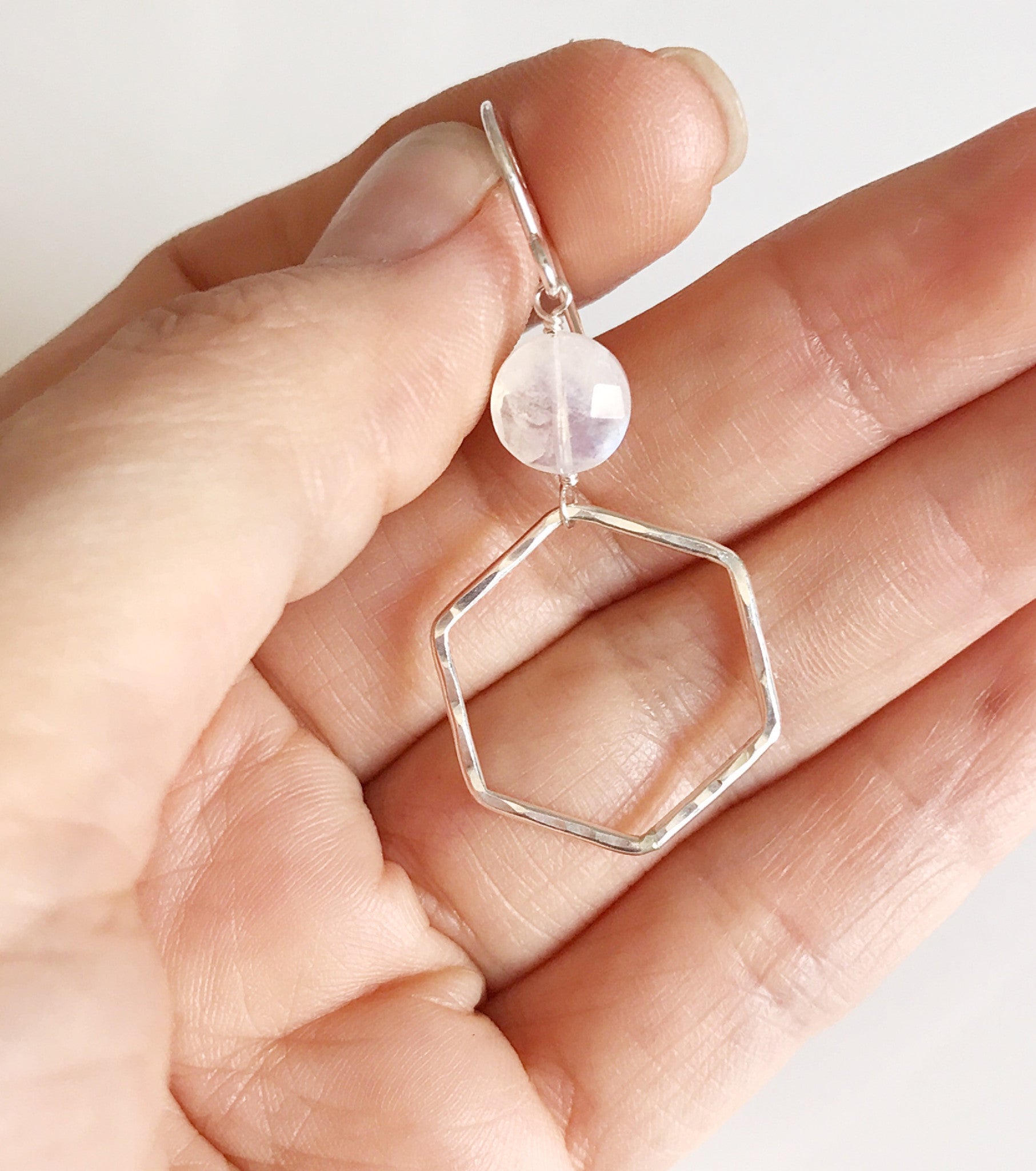 Moonstone Earrings Cecille (E375) – Elegant Sterling Silver Jewelry for Women, Perfect for Weddings & Evening Events