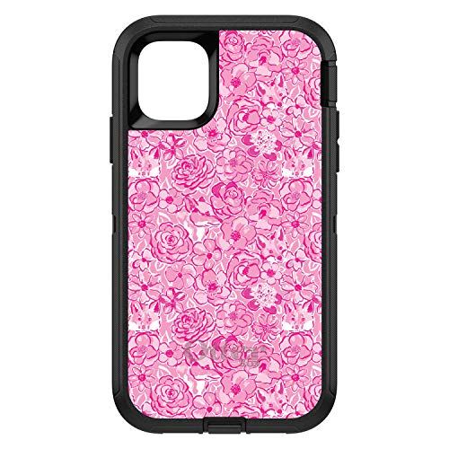 Preppy Pattern - Pink & White Flowers Floral On Black Case