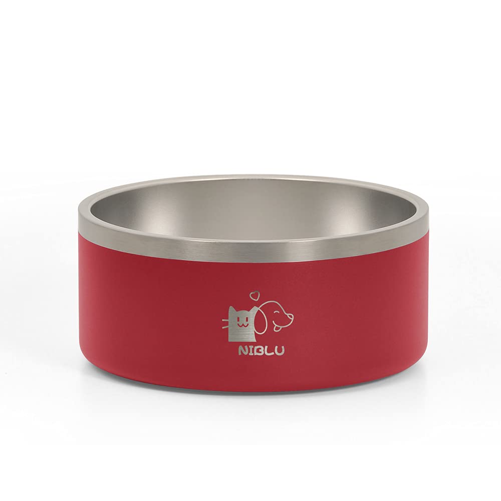 Stainless Steel Dog & Cat Bowl - Non-Slip Heavy Duty Pet Food and Water Dish with Double Wall & Rubber Base - Perfect for Indoor/Outdoor Feeding, Travel, and Daily Pet Care