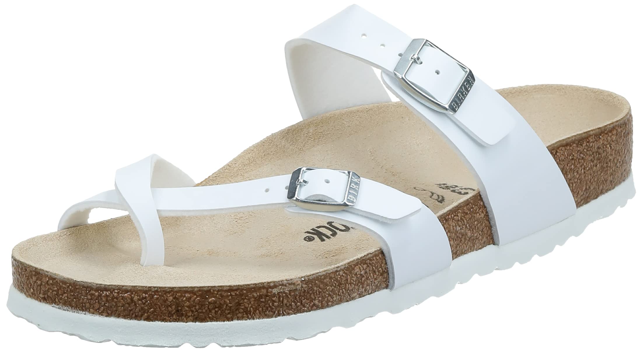 Original Birkenstock Mayari Sandals - Birko-Flor Narrow Width in White, Size 35 (Narrow) | Comfortable Summer Shoes for Women, Perfect for Beach, Vacation & Casual Wear